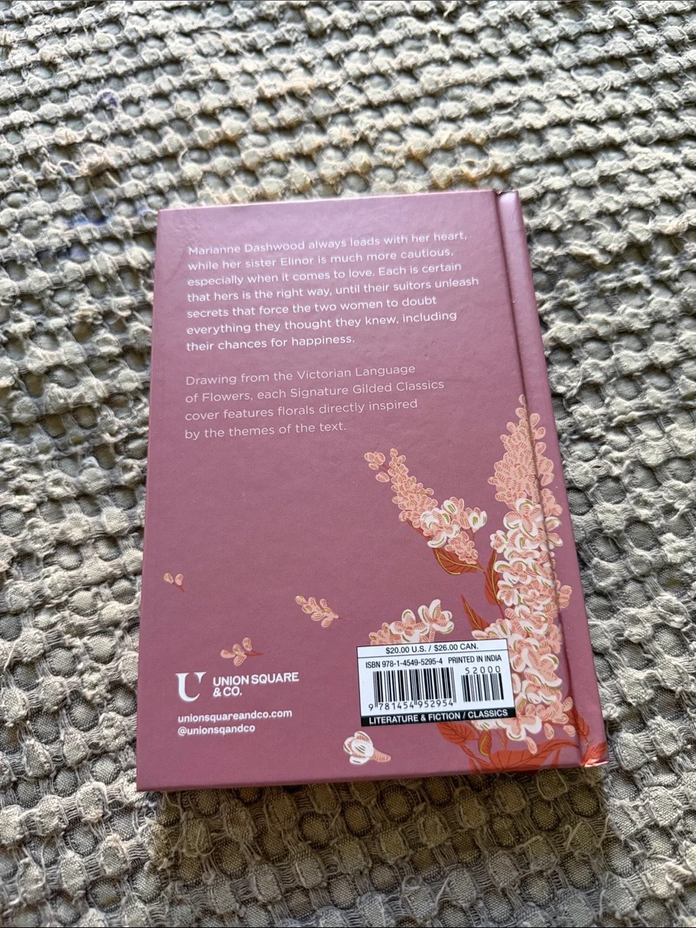 Sense and Sensibility Decorative Pink Hardcover Book